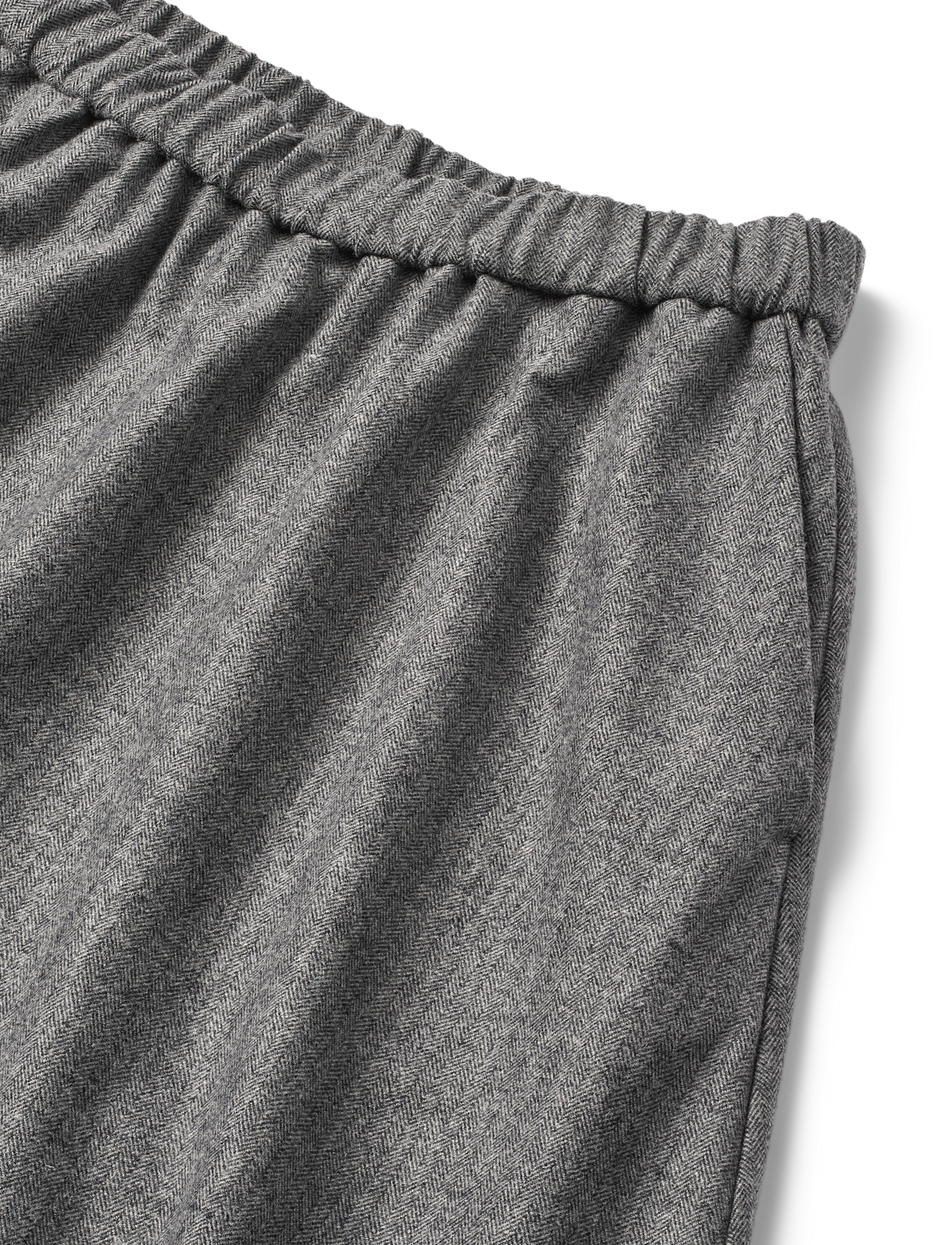 AGNES WOOL SKIRT - GREY HERRINGBONE