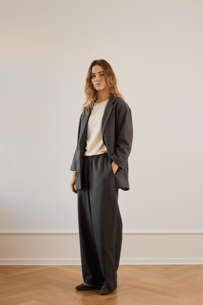 Bella Wool Trousers - DARK GREY