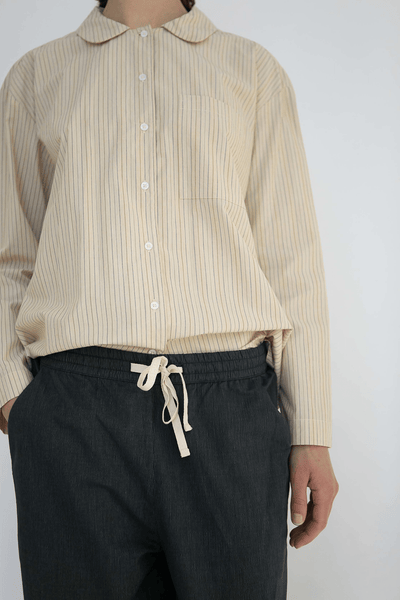 DAGMAR PANTS - BLACK PINSTRIPE
