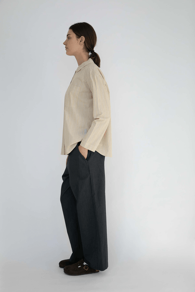 DAGMAR PANTS - BLACK PINSTRIPE