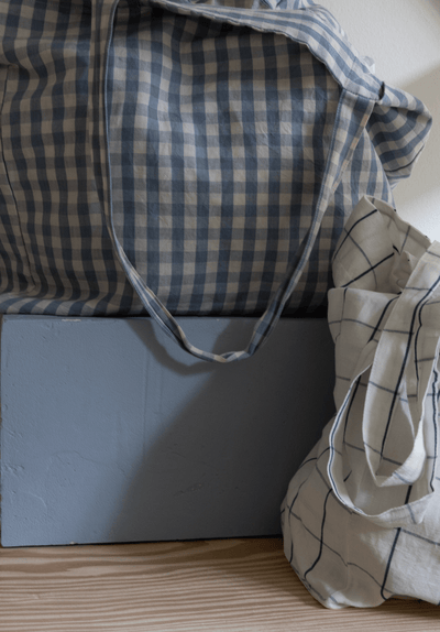 Hanna Tote Bag - Gingham Blue