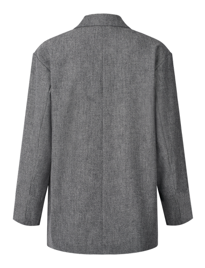 LUIS WOOL BLAZER - GREY HERRINGBONE