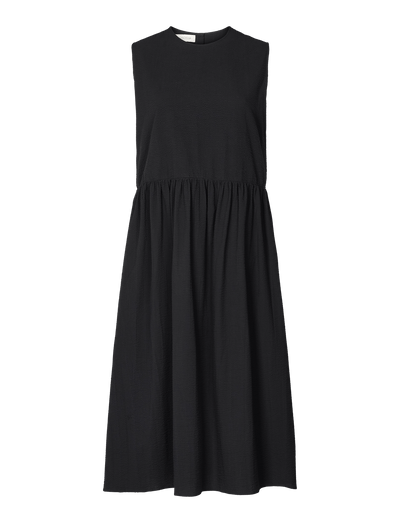 NOELLE DRESS - SEERSUCKER - BLACK