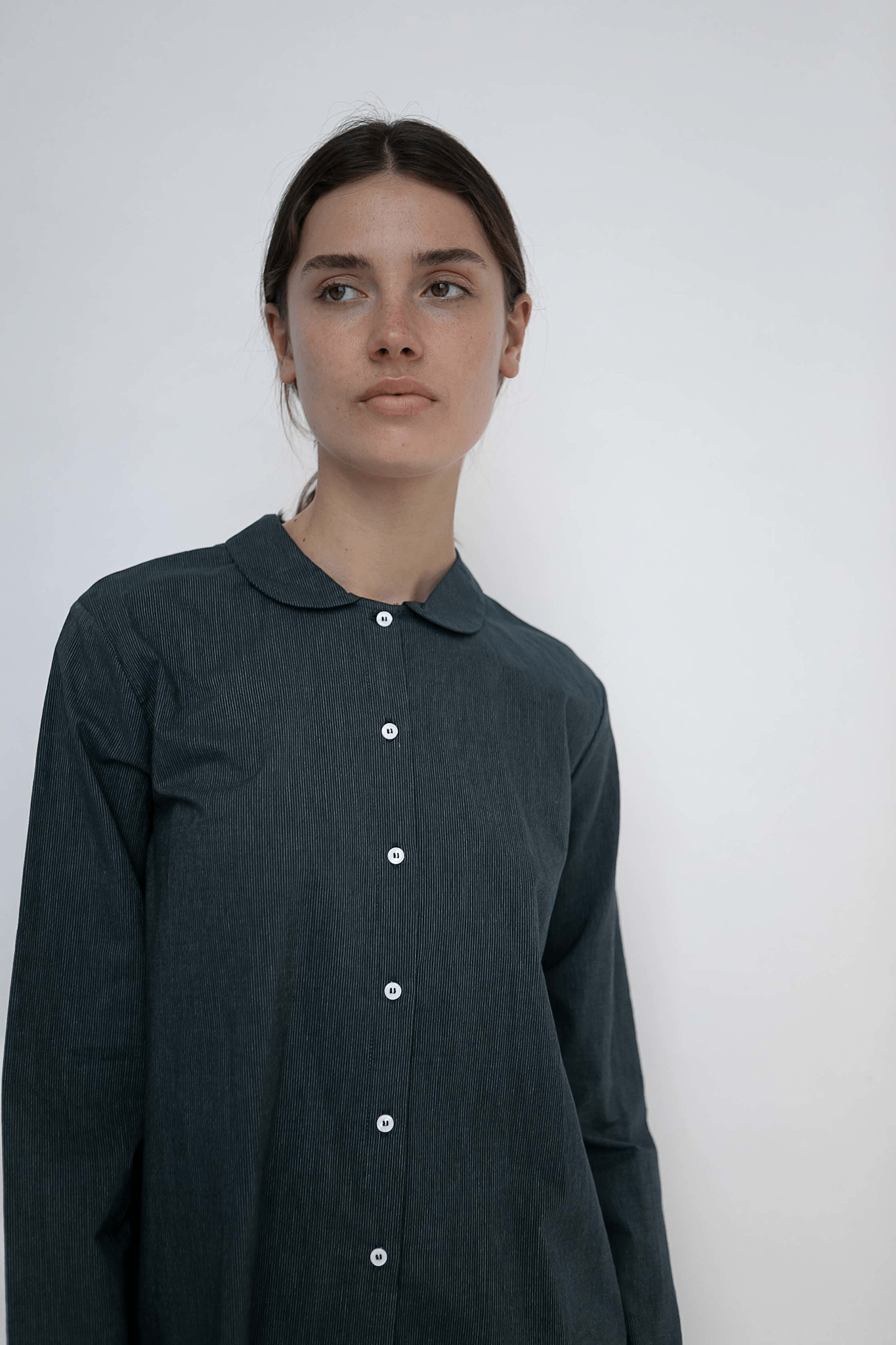 PETRA SHIRT - BLACK PINSTRIPE