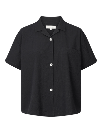 VICTORIA SHIRT - SEERSUCKER - BLACK