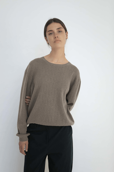 VIOLA KNIT - LIGHT BROWN MELANGE