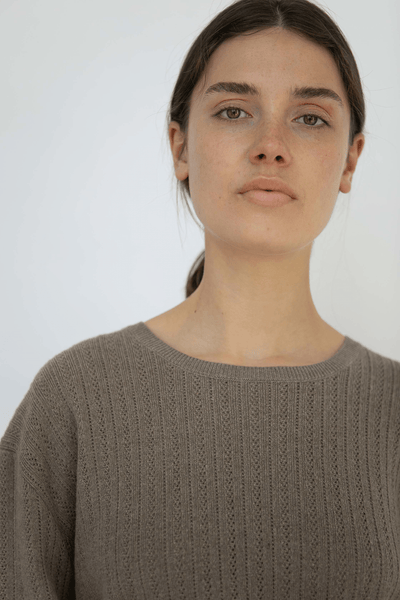 VIOLA KNIT - LIGHT BROWN MELANGE