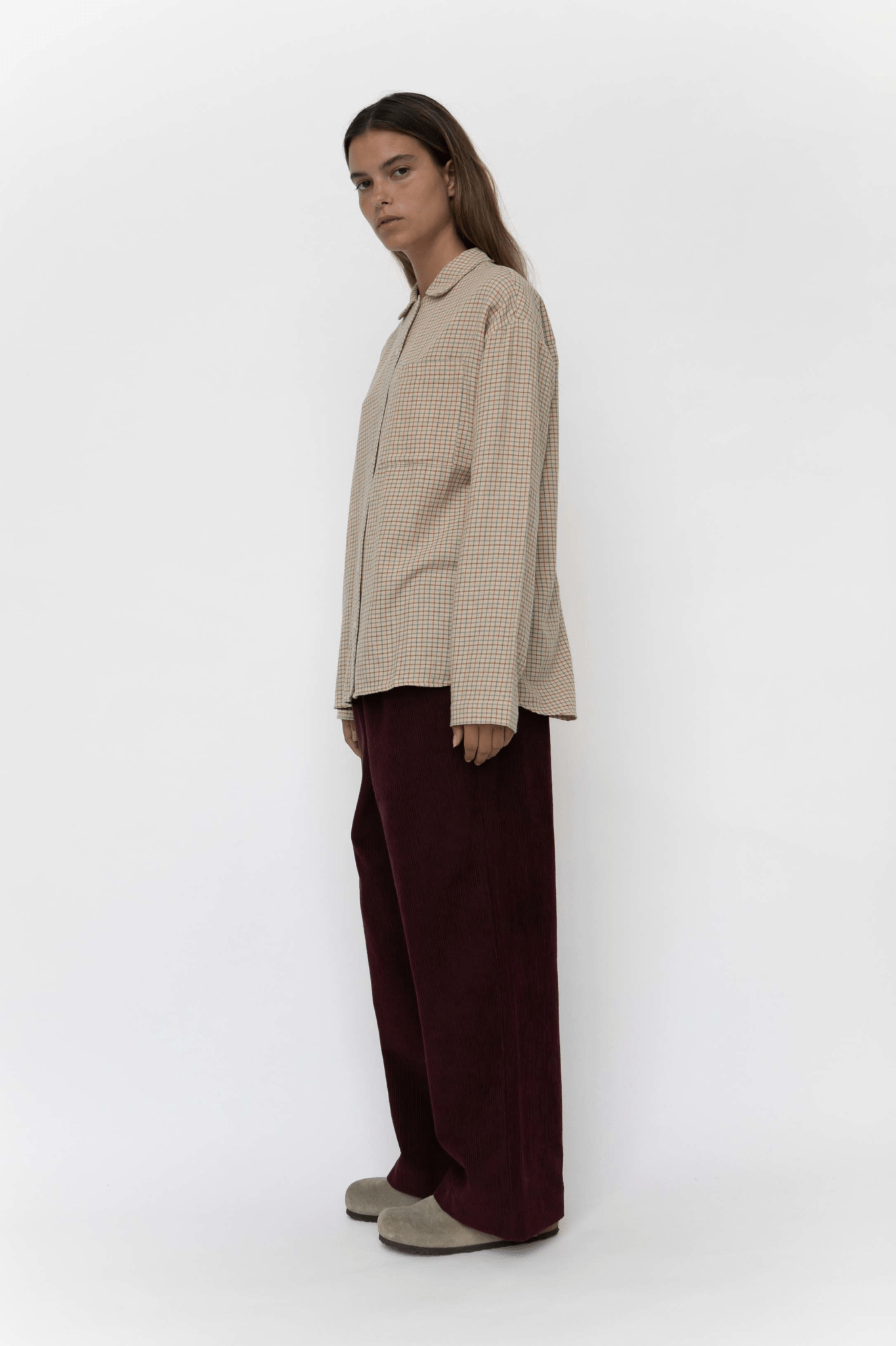 Bella corduroy pants - BURGUNDY