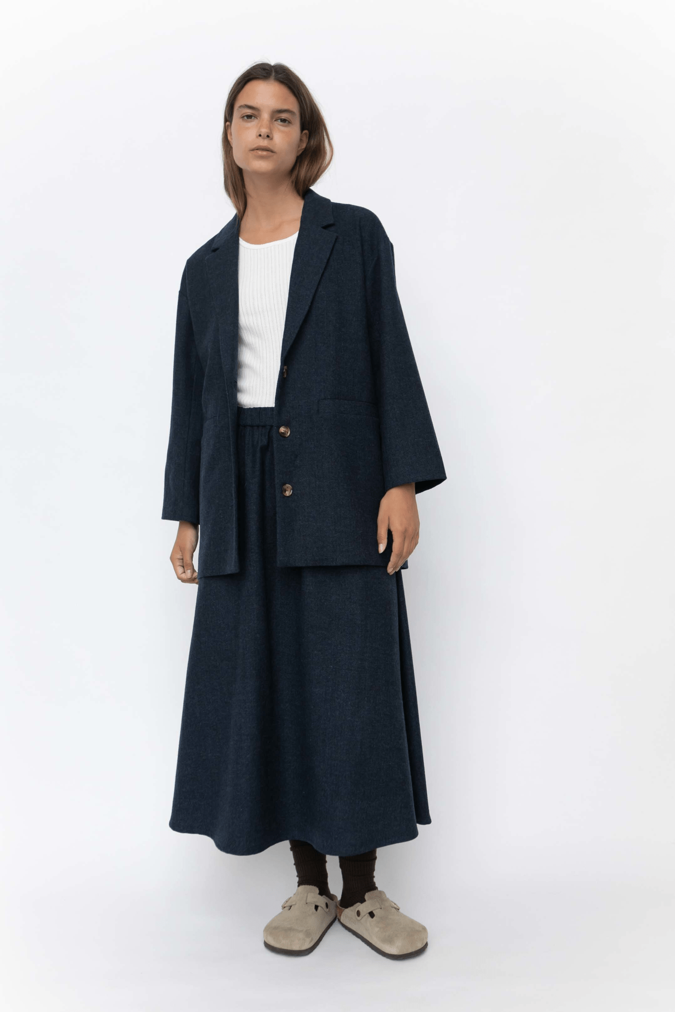 Luis wool blazer - NAVY